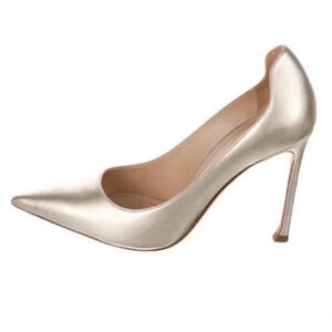 Christian Dior D-Moi Pumps Gold Size 7.5 Pointed Toe Stiletto Heels